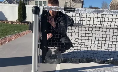 Bye Dominator Pickleball Posts with Net and Sleeves